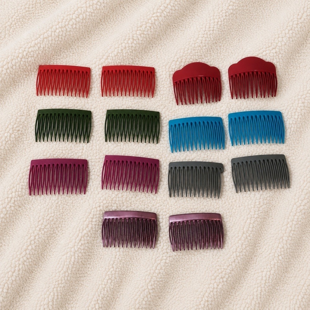 VTG 80s Side Combs Lot 14 Multicolor Retro Hair Accessories Updo Styling